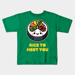 Cute Kimbap Rice to meet to you Kids T-Shirt